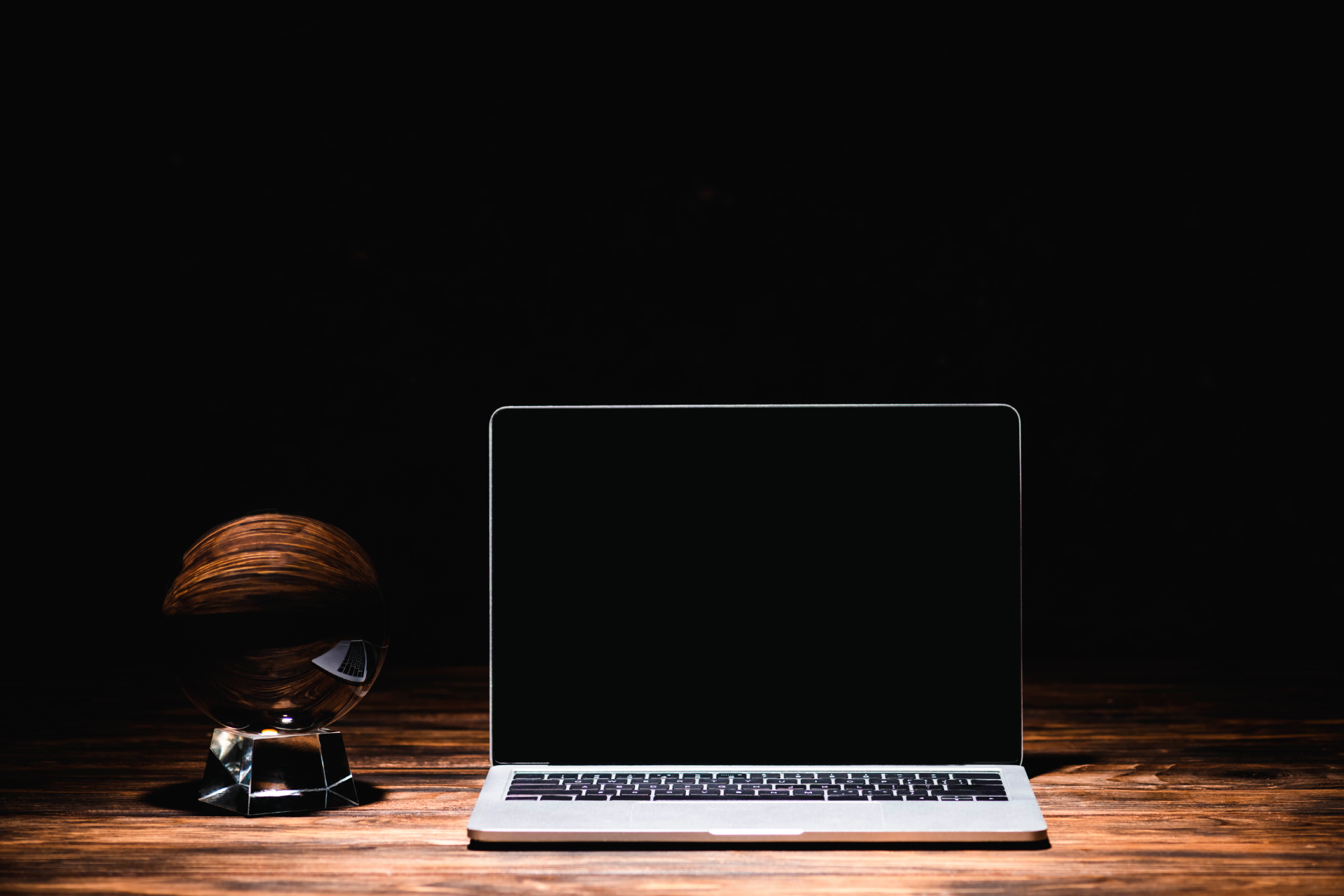 laptop on a table